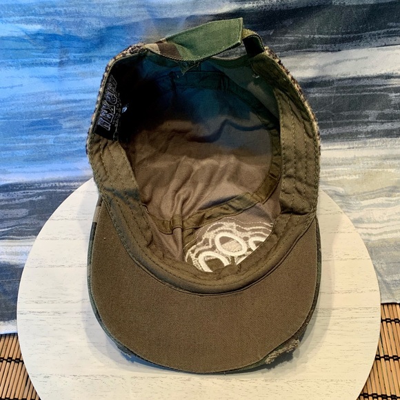 Distressed Military Cap Camo/Cheetah Paw Print - Picture 2 of 5